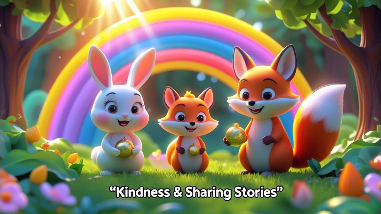 🌳 “Kindness & Sharing Stories for Kids | Bunny & Squirrel Moral Poems  🐇🐿️✨