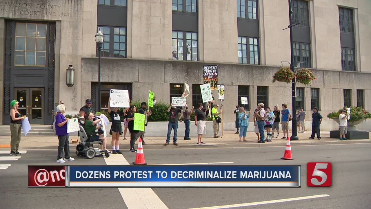 Dozens Protest To Decriminalize Marijuana