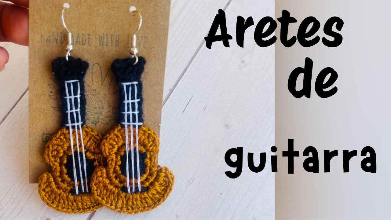 Aretes de guitarra a crochet 