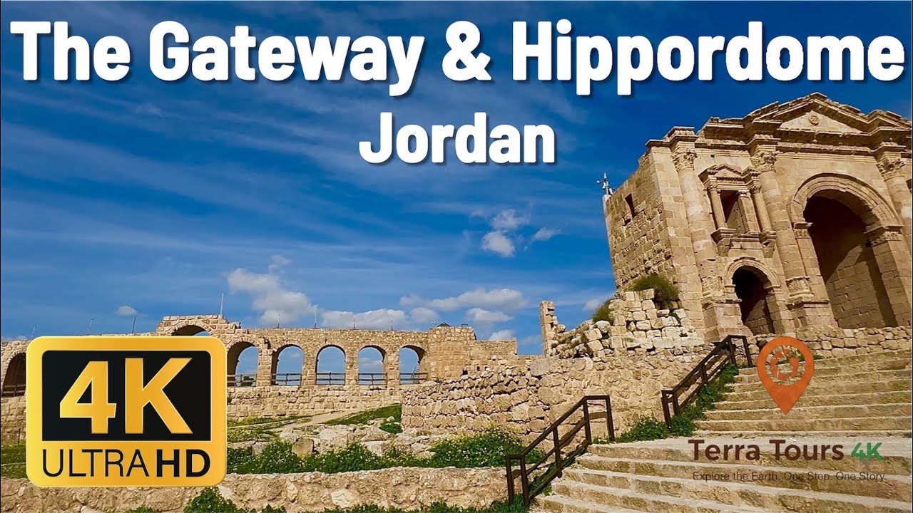 Ancient Roman City of Jerash: Hadrian's Arch & Hippodrome - 4K Virtual Walk (Part 1)