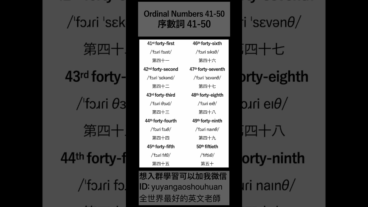 序數詞 5｜Ordinal Numbers 5