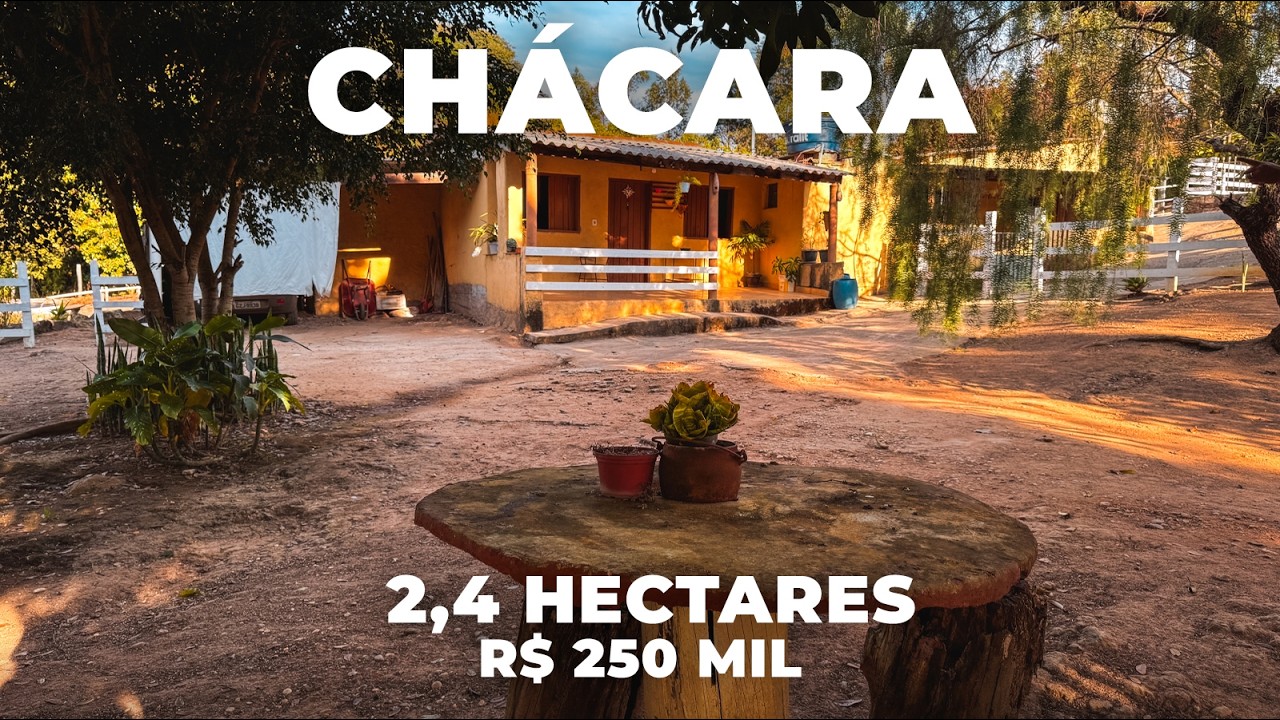 (VENDIDO) CHÁCARA À VENDA 2,4 HECTARES COM CASA, 4 REPRESAS