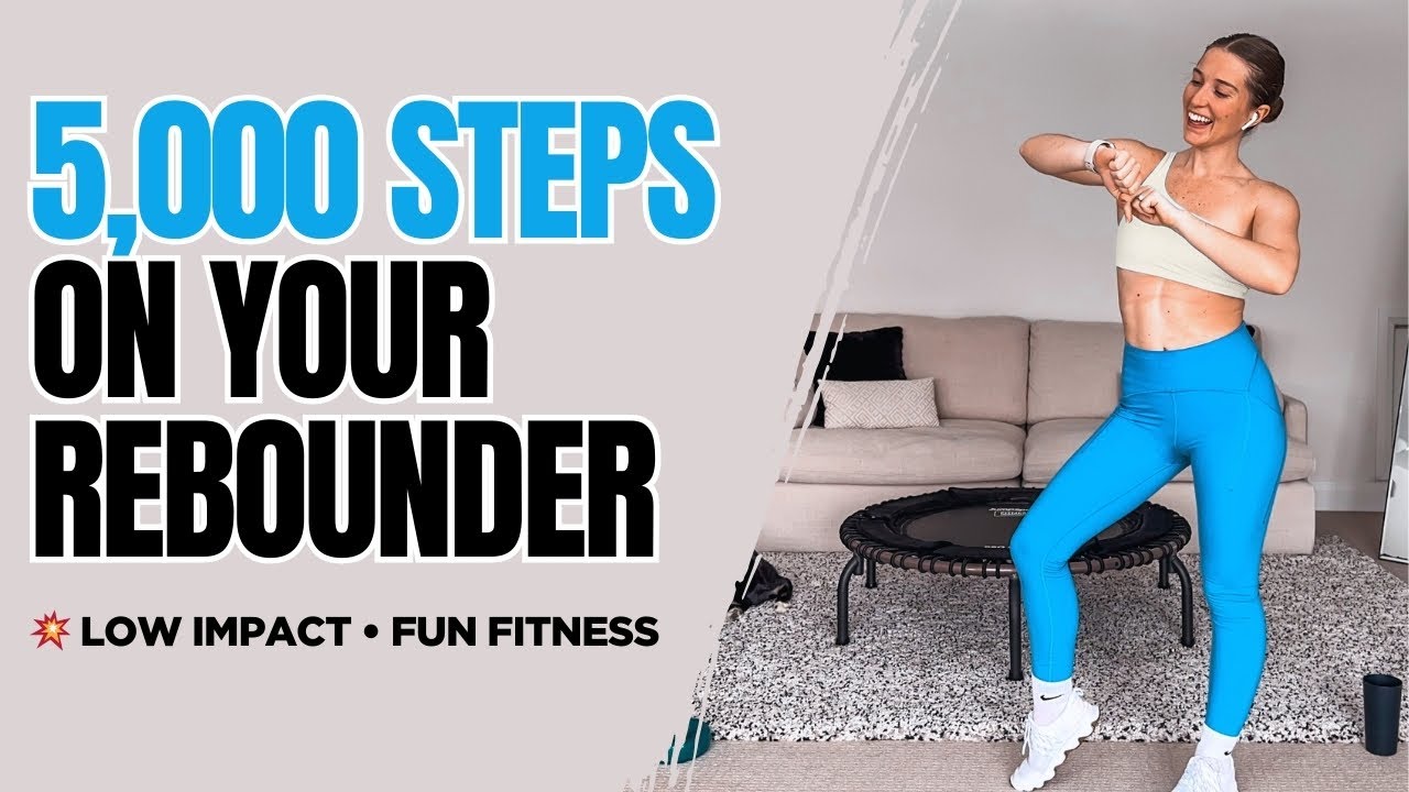 5,000 Steps Rebounder Workout | Low-Impact Indoor Walking on Mini Trampoline