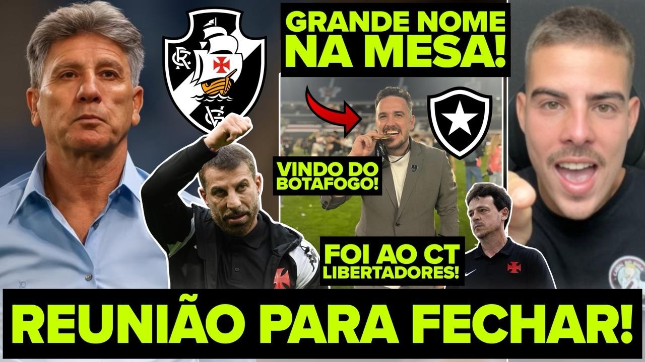 SAIU AGORA! VASCO FEZ REUNIÃO PARA FECHAR COM RENATO GAÚCHO! REFORÇO DO BOTAFOGO! DINIZ SE DESPEDIU!