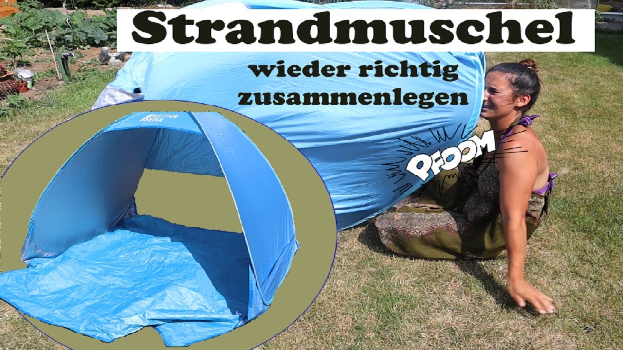 Strandmuschel zusammenlegen Active Era Pop Up Strandmuschel