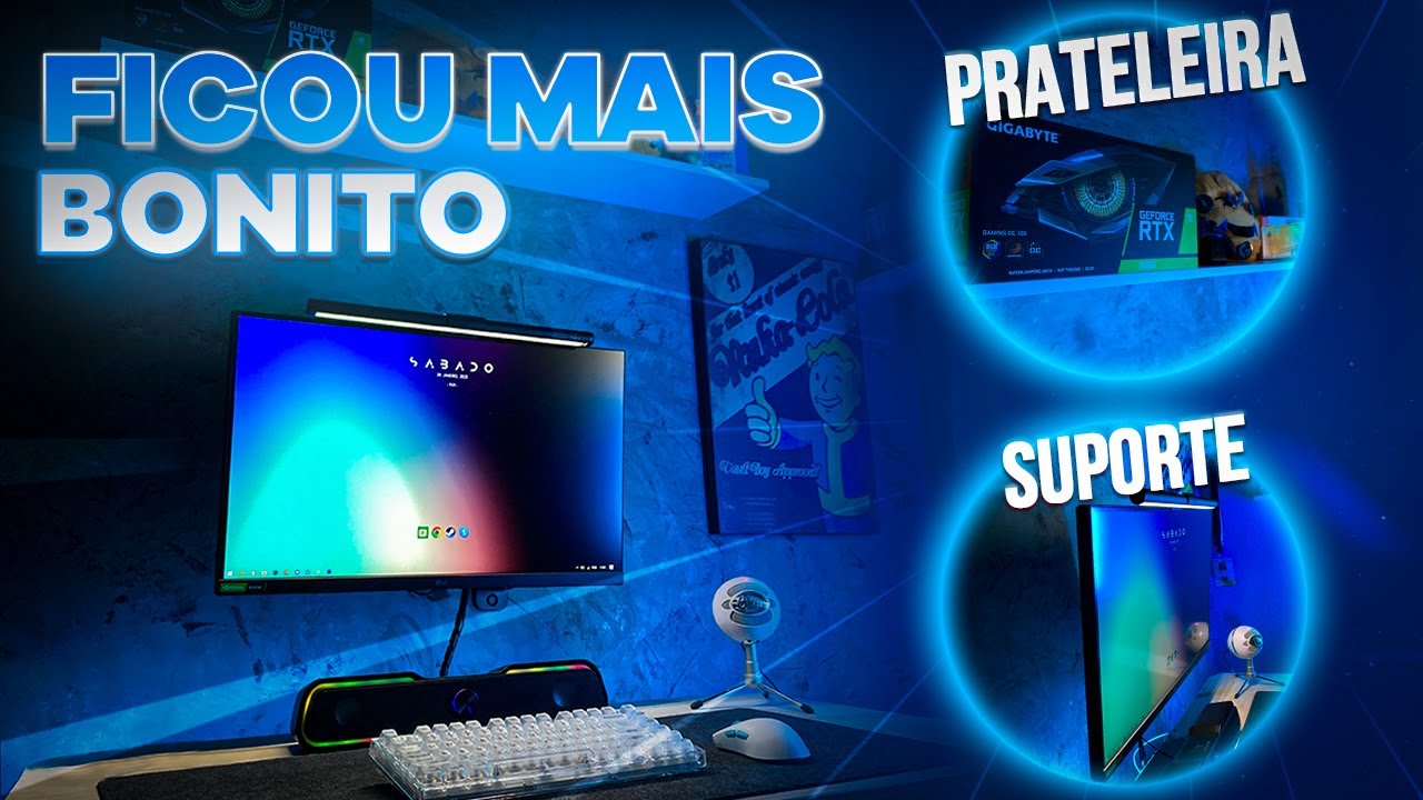 upgrade no meu setup gamer - prateleira e suporte de parede