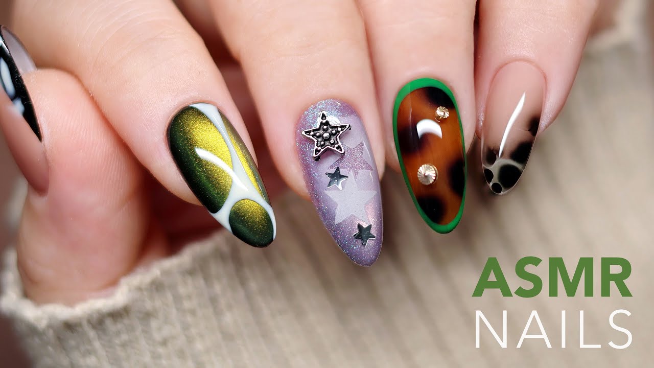 🌠 Amber Starlight Nails ASMR | Расслабляющий Пошаговый Урок по Nail Art 💅 | Ep.32