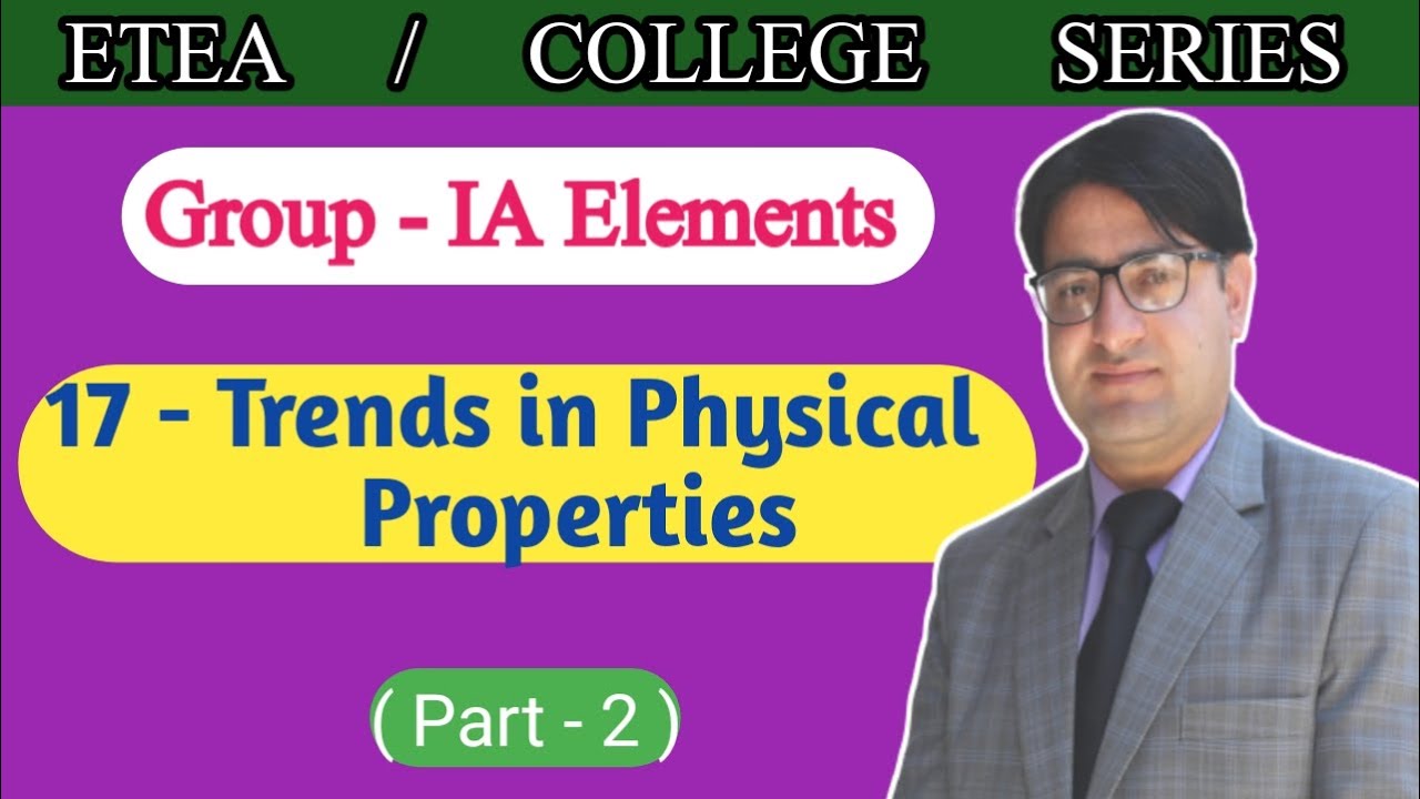 Trends in physical Properties || Group-IA Elements || Alkali Metals || Electronegativity || Density