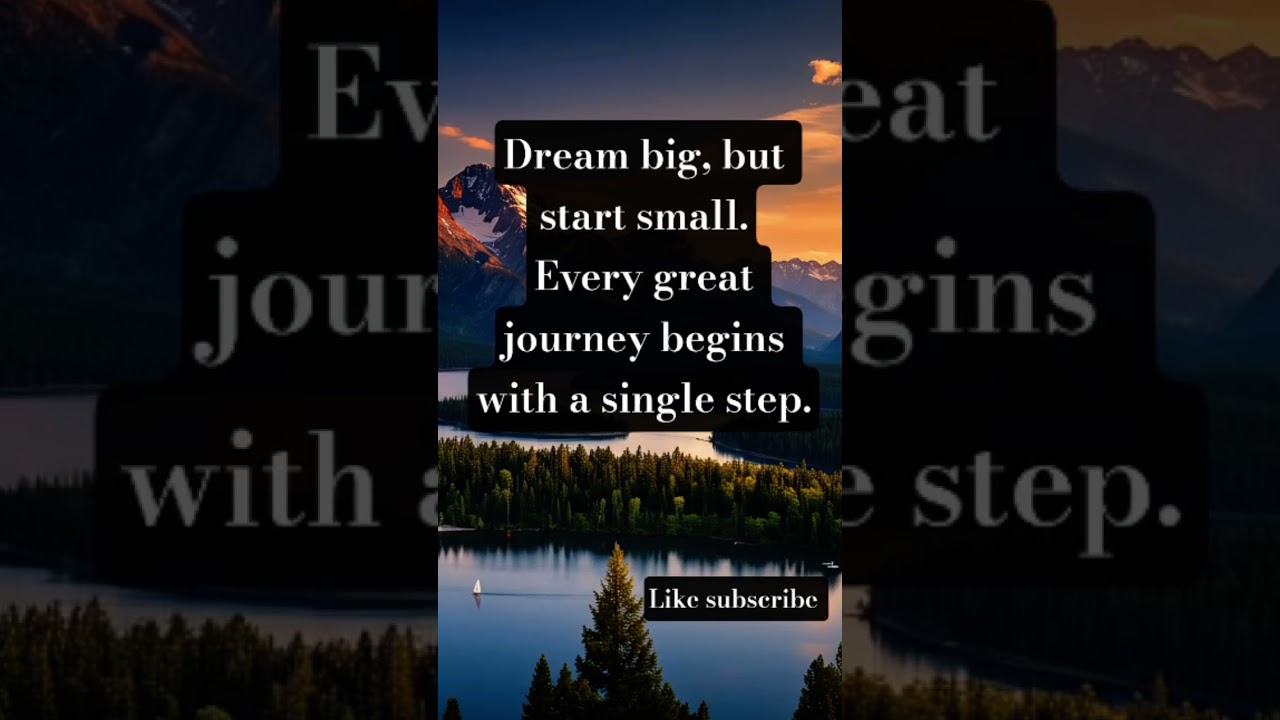 Dream big, but start small.Every great journey begins with a single step. #newquotes #quotes #foryou
