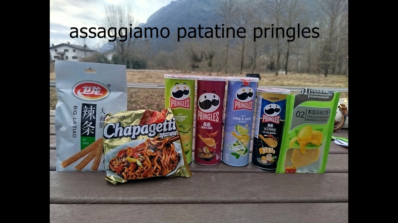 assaggiamo patatine pringles con il maritozzo con la panna e Giovanni