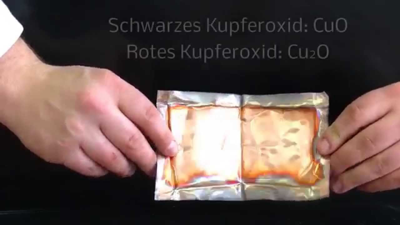 Kupfer reagiert mit Sauerstoff Oxidation