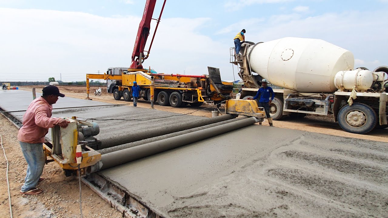 Incredible Modern Concrete Road Construction with Paving Machines | Amazing Modern Road Construction