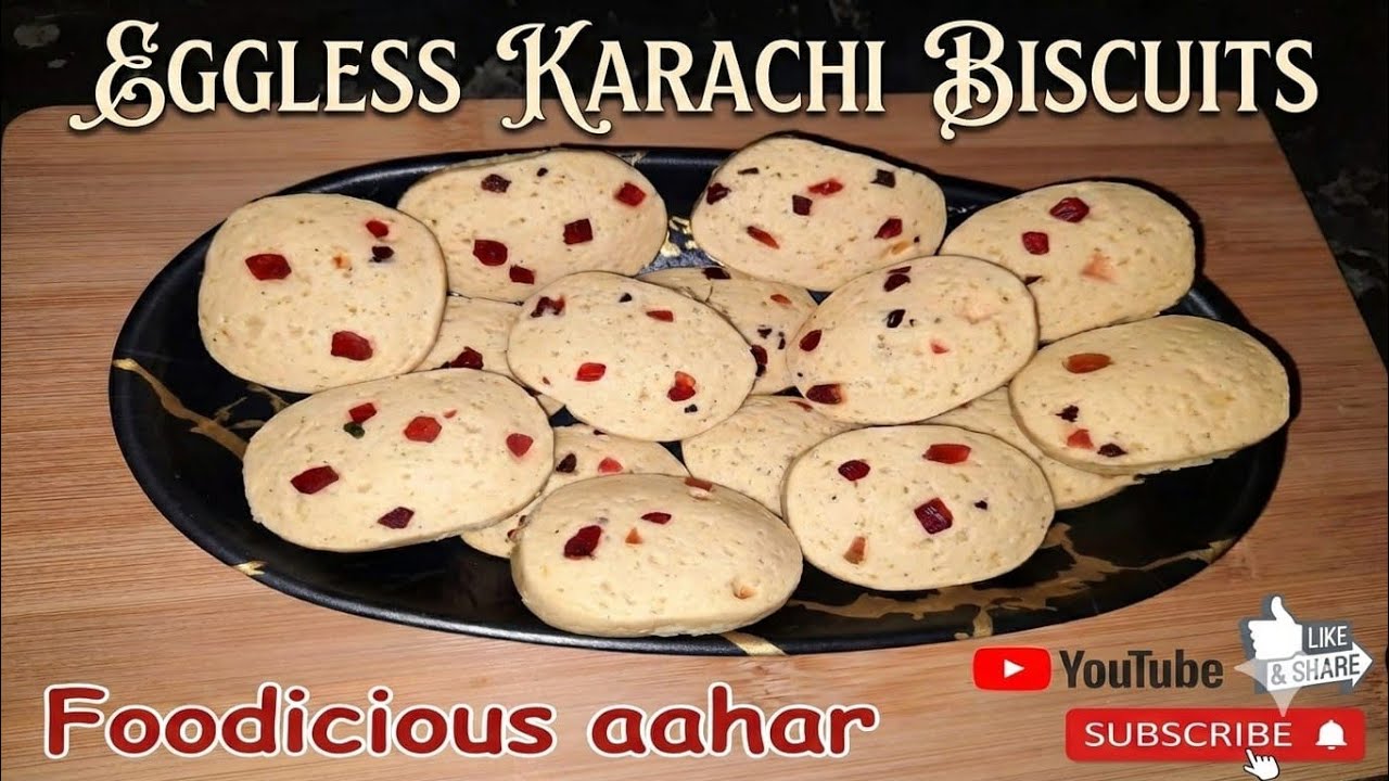 Eggless Karachi Style Tutti Frutti Biscuits | Bakery Style Butter Cookies Recipe @foodiciousaahar