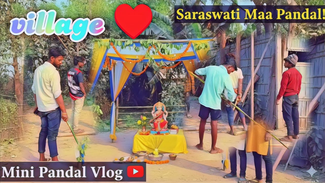 🙏 Saraswati Puja | Pandal Ban Raha Hai | Village Vlog 2026 🌼✨ #2026 #vlog #video @debu_vloggin 
