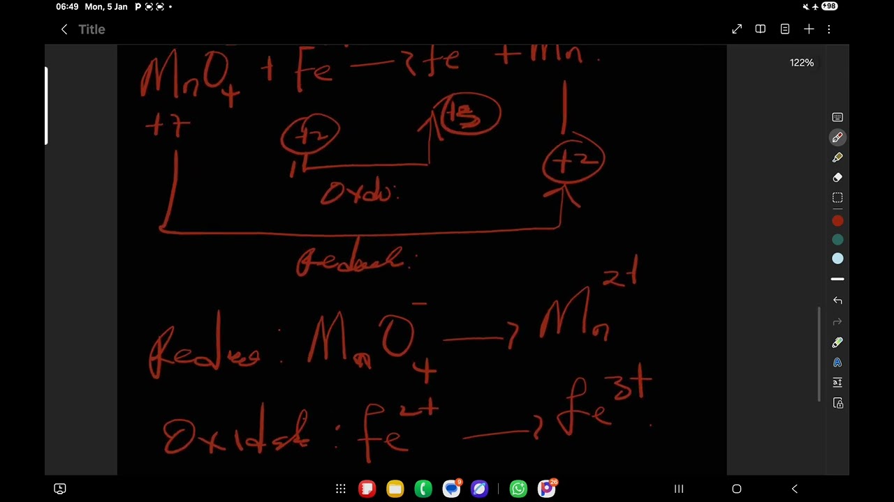 Balancing redox reactions in acidic media and basic