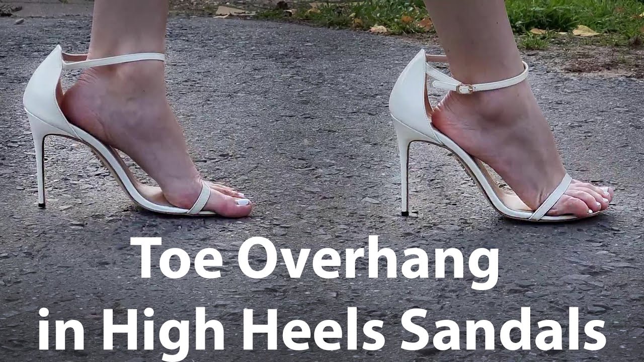 Toe Overhang in high heels sandals, Toes Overhanging, Walk in Oversize high heels sandals (# 864)