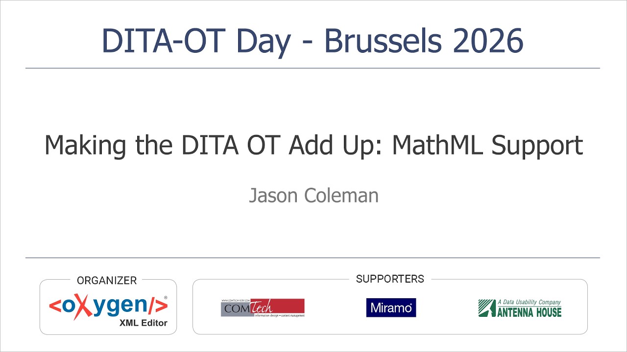 Как правильно сложить данные DITA OT: поддержка MathML