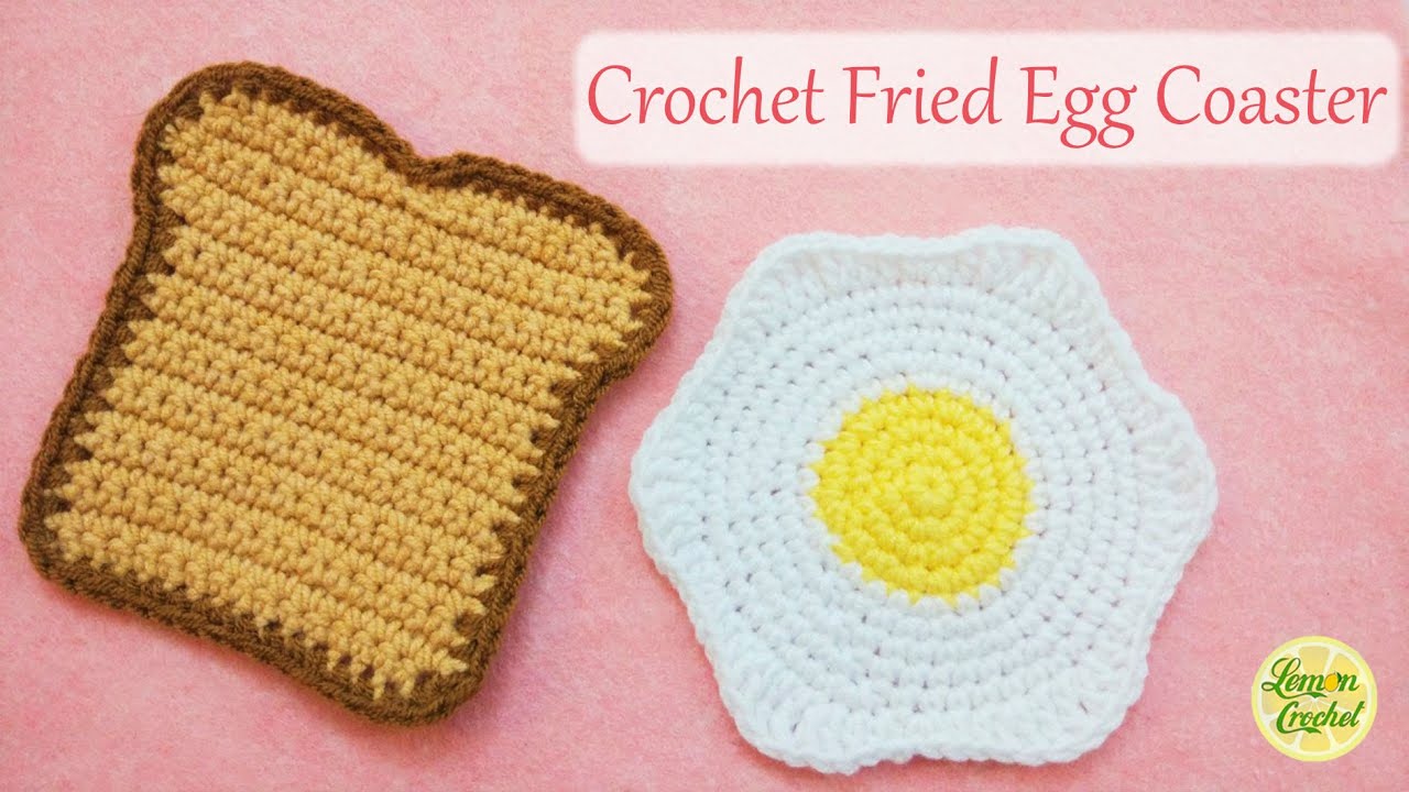 How to Crochet a Fried Egg Coaster | Crochet Tutorial for beginners | Lemon Crochet🍋
