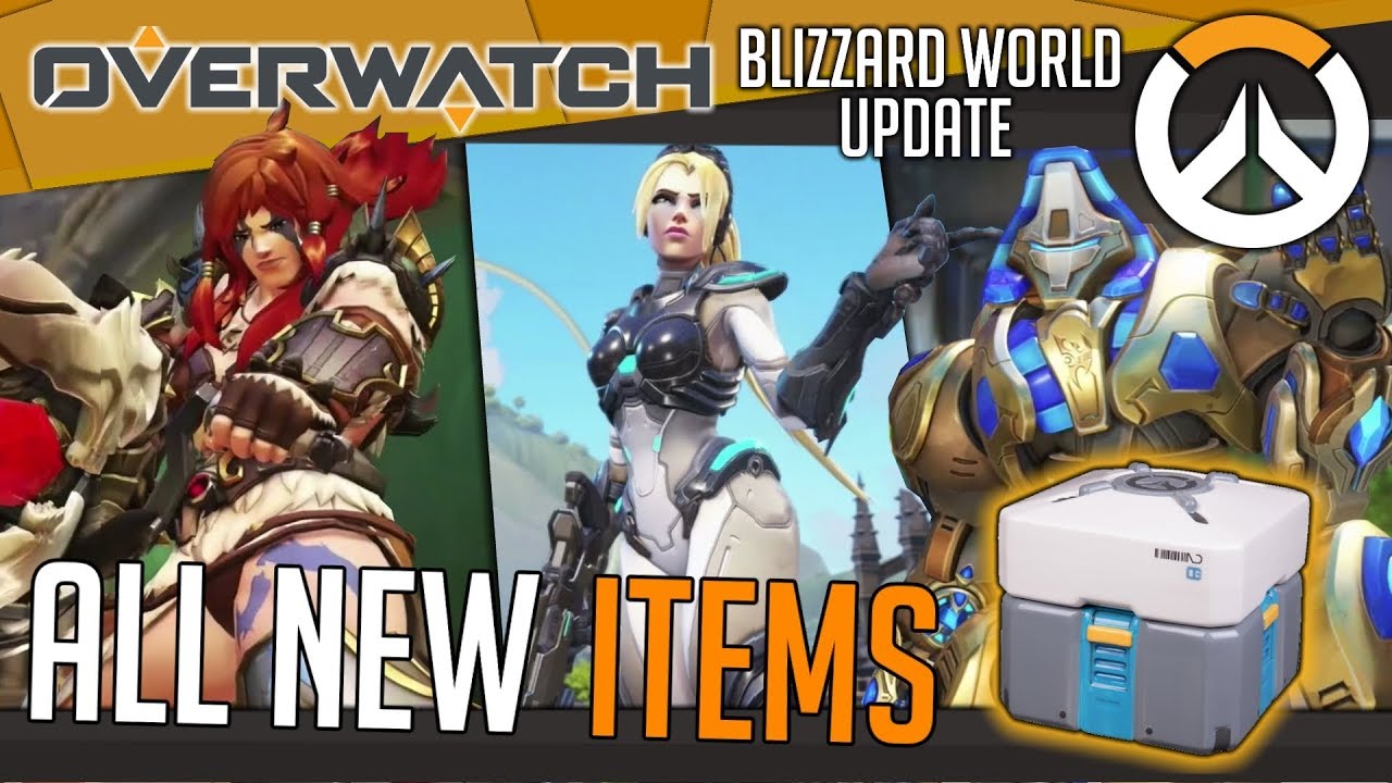 Overwatch | ALL NEW SKINS + COSMETICS [Blizzard World Update]