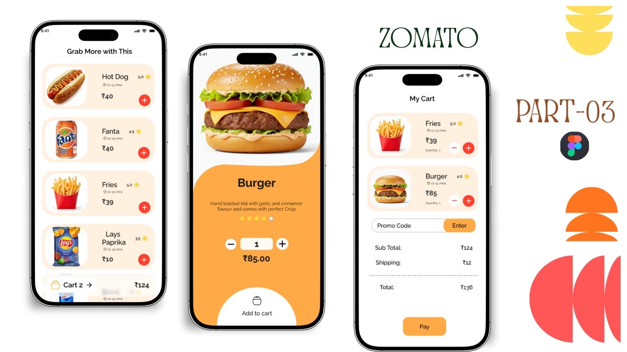 Zomato Redesign Challenge 🔥 Part 03 | Step-by-step (Beginners) #appdesign #figmatutorial
