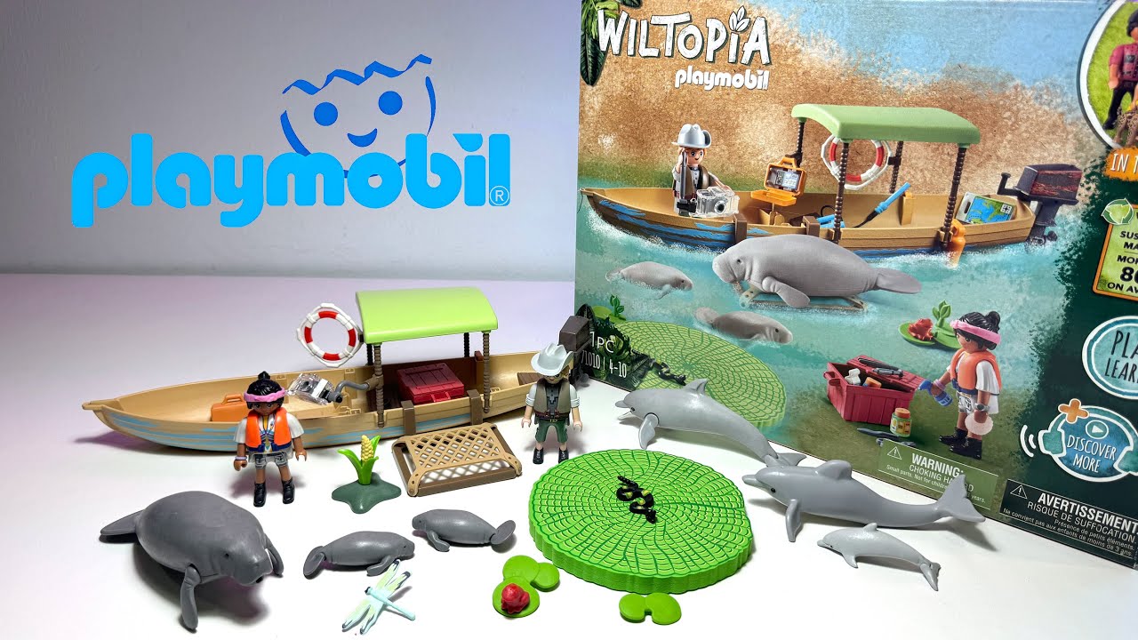New Playmobil Toys Playset - Boat Trip to the Manatees - Sea Animals, Shark, Polar Bear, Crocodile