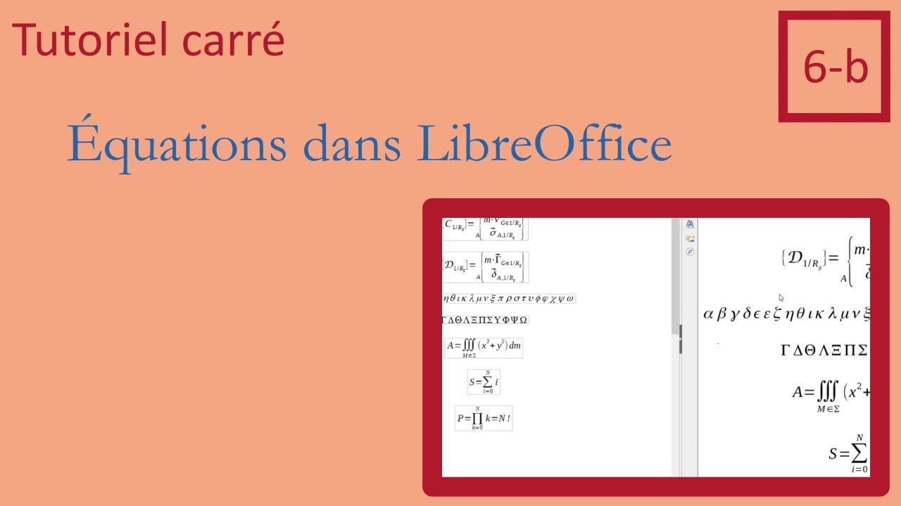 TC#6b : Rédiger des équations dans LibreOffice : les astuces