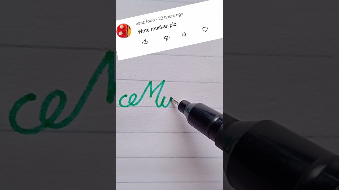 Muskan name write in cursive writing #cursive#writing#beautiful#name#muskan#shorts