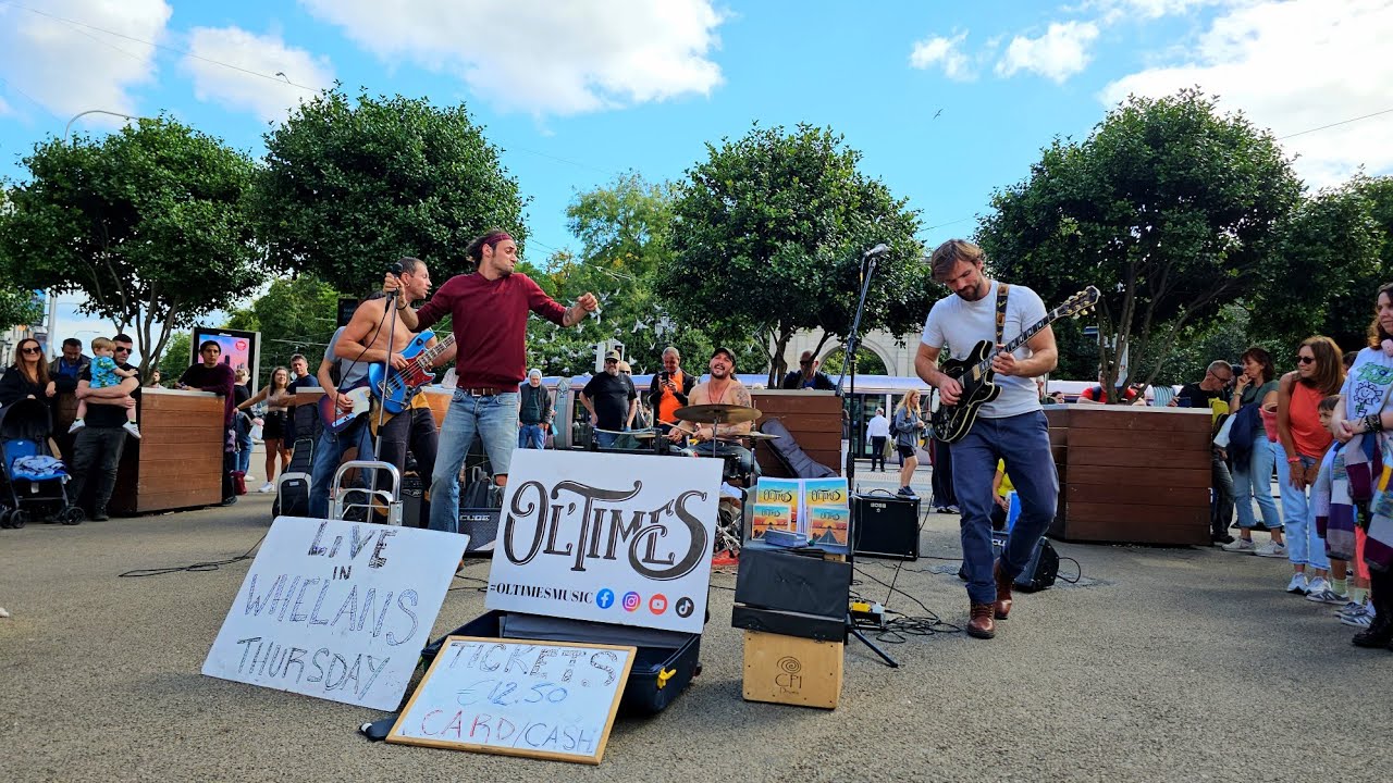 Galway Band Ol' Times Performing in Grafton Street Dublin - Rock and Roll