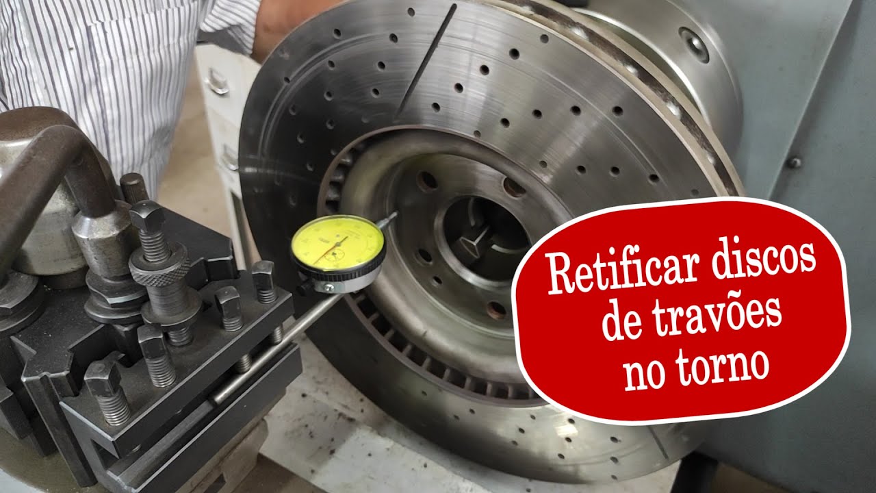 RETIFICAR DISCOS de TRAVÕES (de freio) no TORNO * Discos com 350m/m de viatura MERCEDES-BENZ A45 AMG