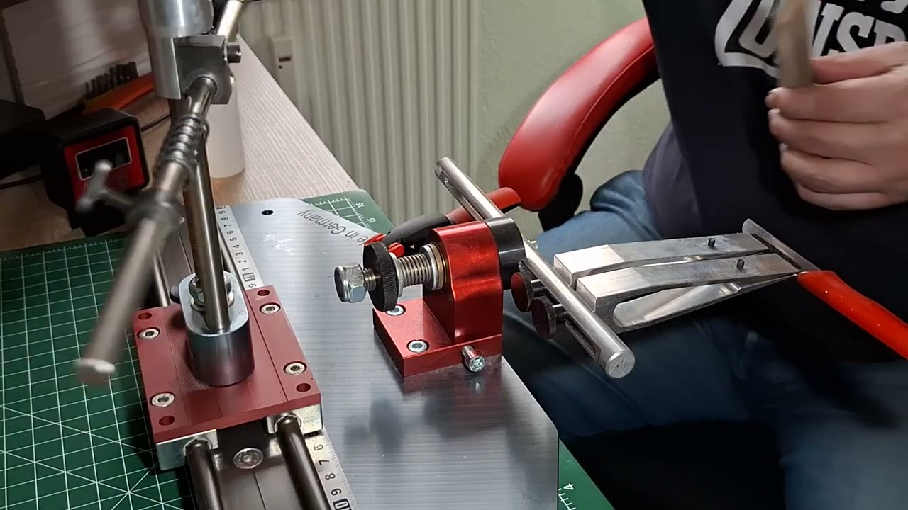 1 Euro Messer Echtzeitschliff auf dem SJ Multigrinder mit Boride PC Steine und Leder