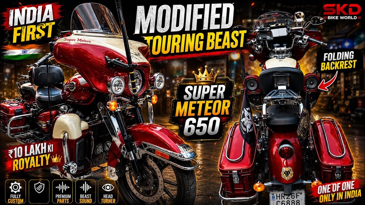 Super Meteor 650 Modified | India&rsquo;s Craziest 🔥 | Folding Backrest ‼️10 Lakh Ki Super Meteor 650 😳