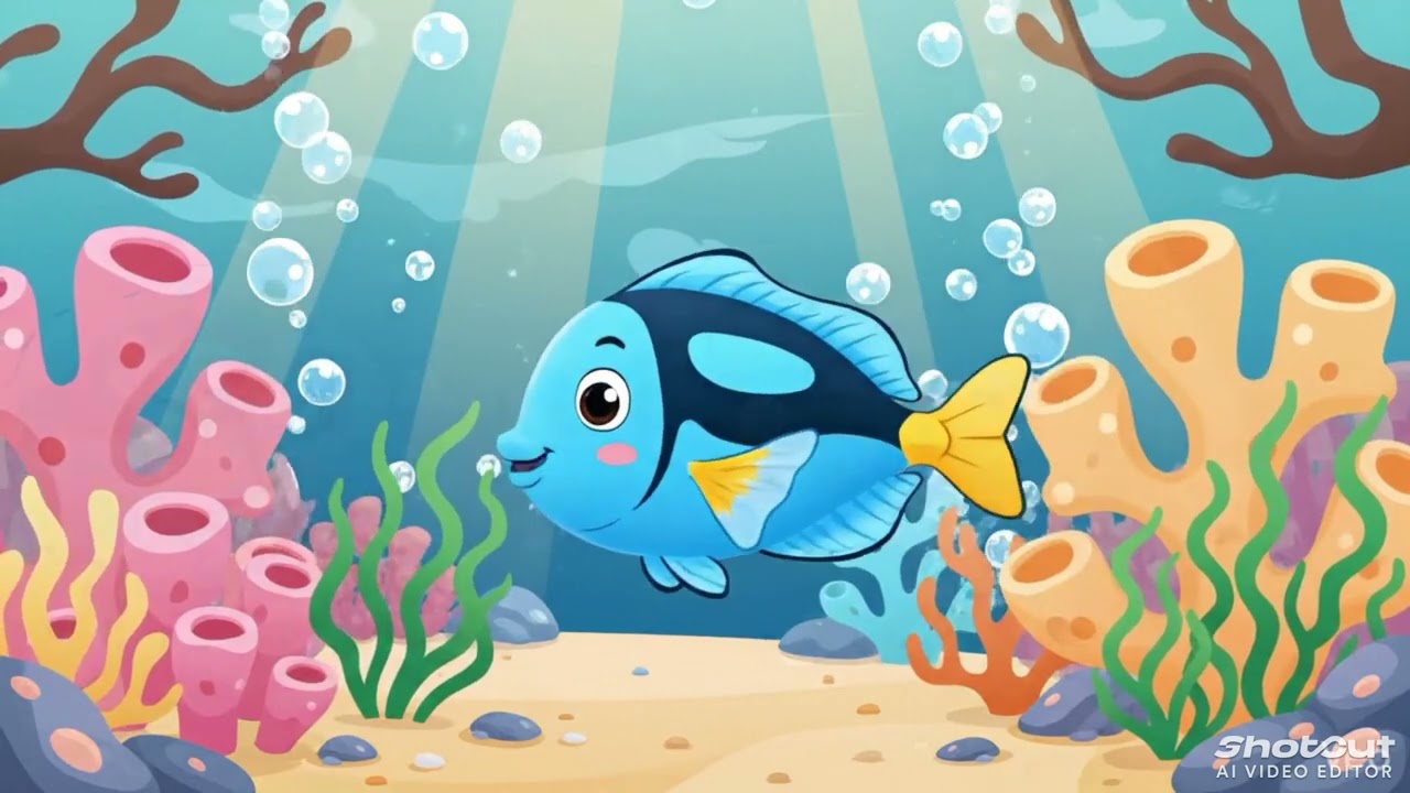 Little Fish Swim Song 🐟 | Original Nursery Rhyme for Kids | Cute Fish Poem