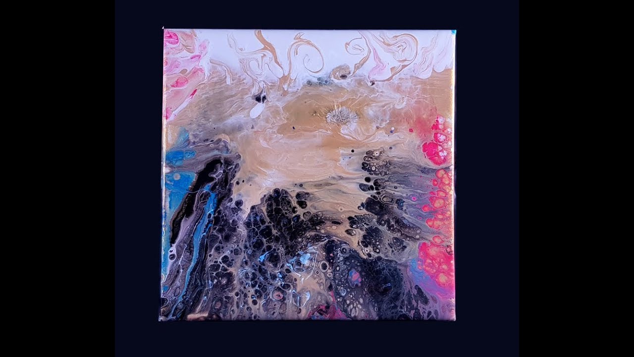 تشطيب لوحة سكب الاكريليك باقل التكاليف (٣٩) Acrylic pouring