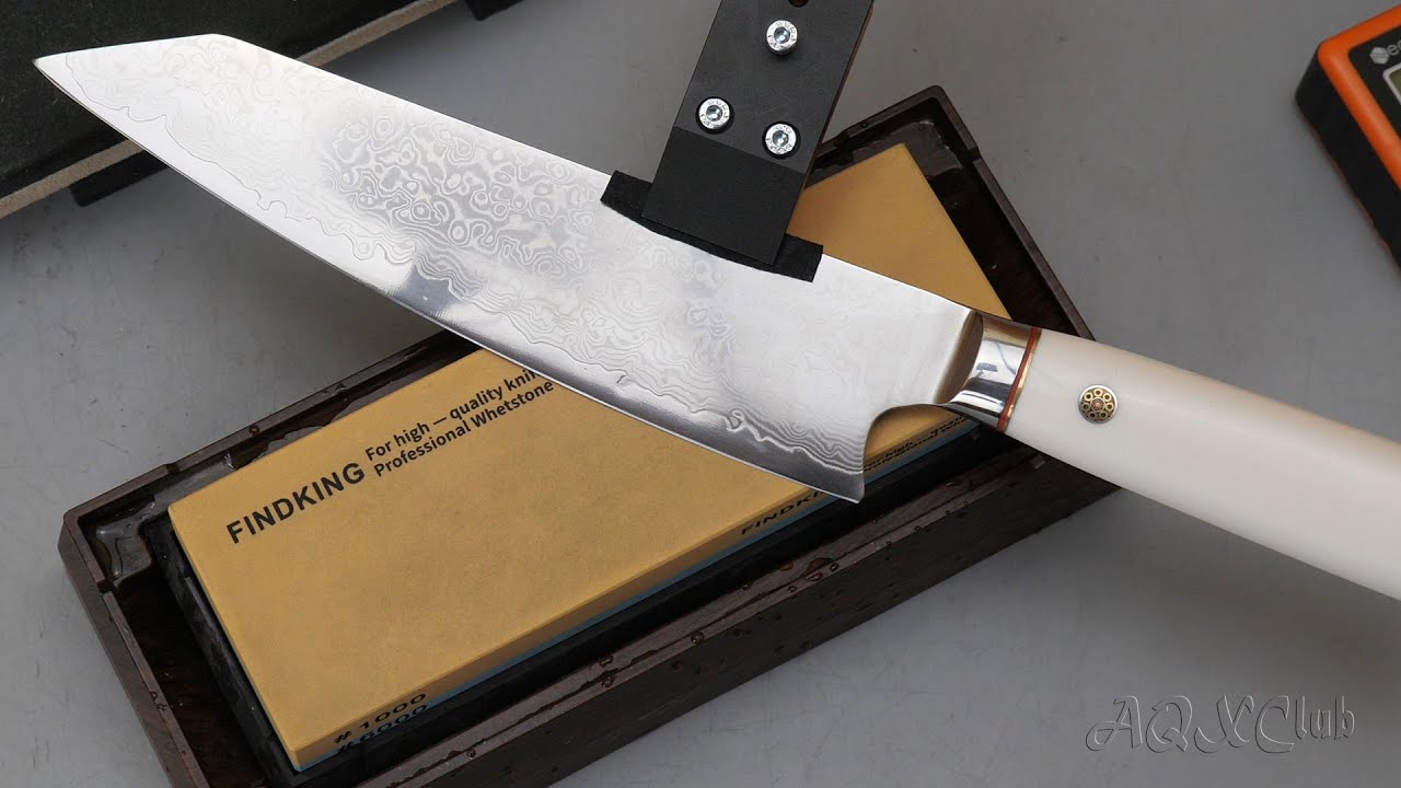 SHARP Damascus Knives ‼️ Now DULL Knives RAZOR SHARP with Whetstone Aliexpress + Hapstone T1