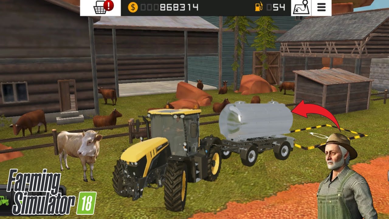 Fs18 JCB Traktör ile biriken sütleri satmak - traktör oyunu Farming simulator18