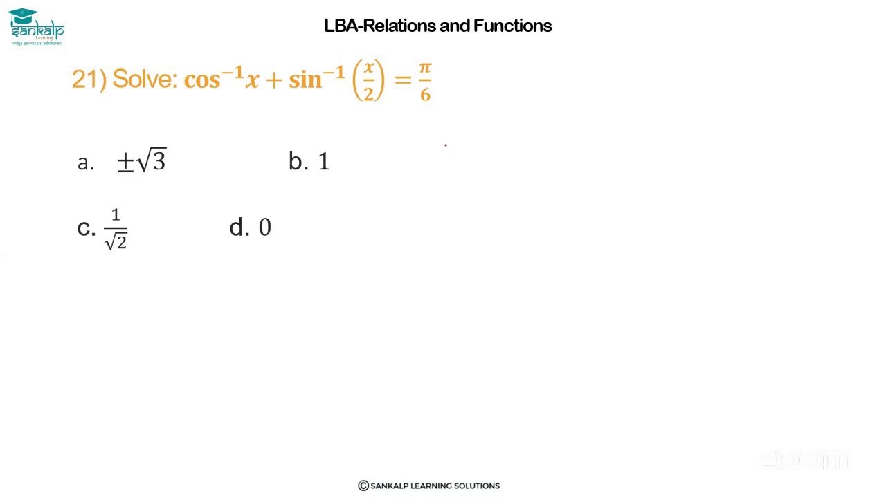 Sankalp-Math-Inverse Trigonometric Functions-PU2-KCET-P2