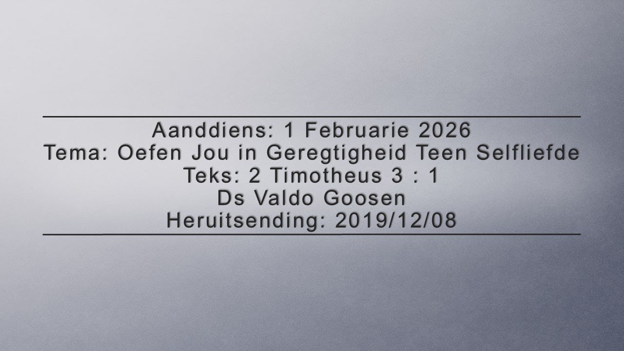 Aanddiens 1 Februarie 2026