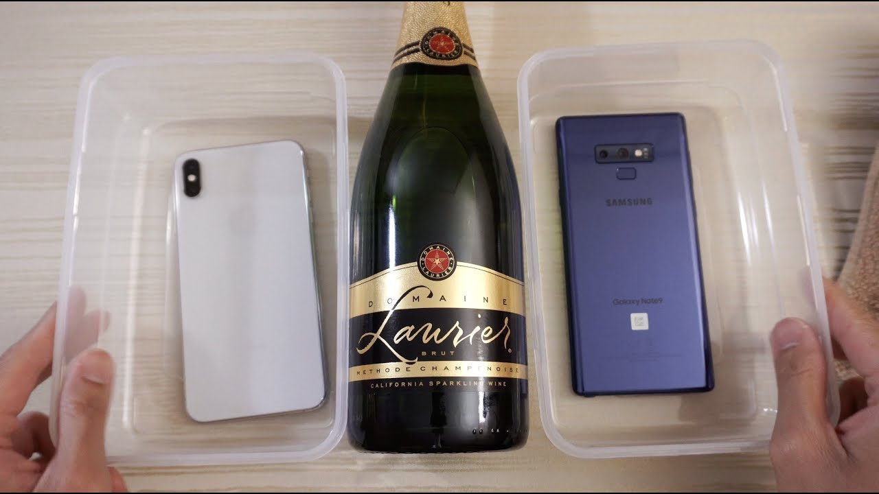iPhone XS Max vs Note 9 - Champagne Test!