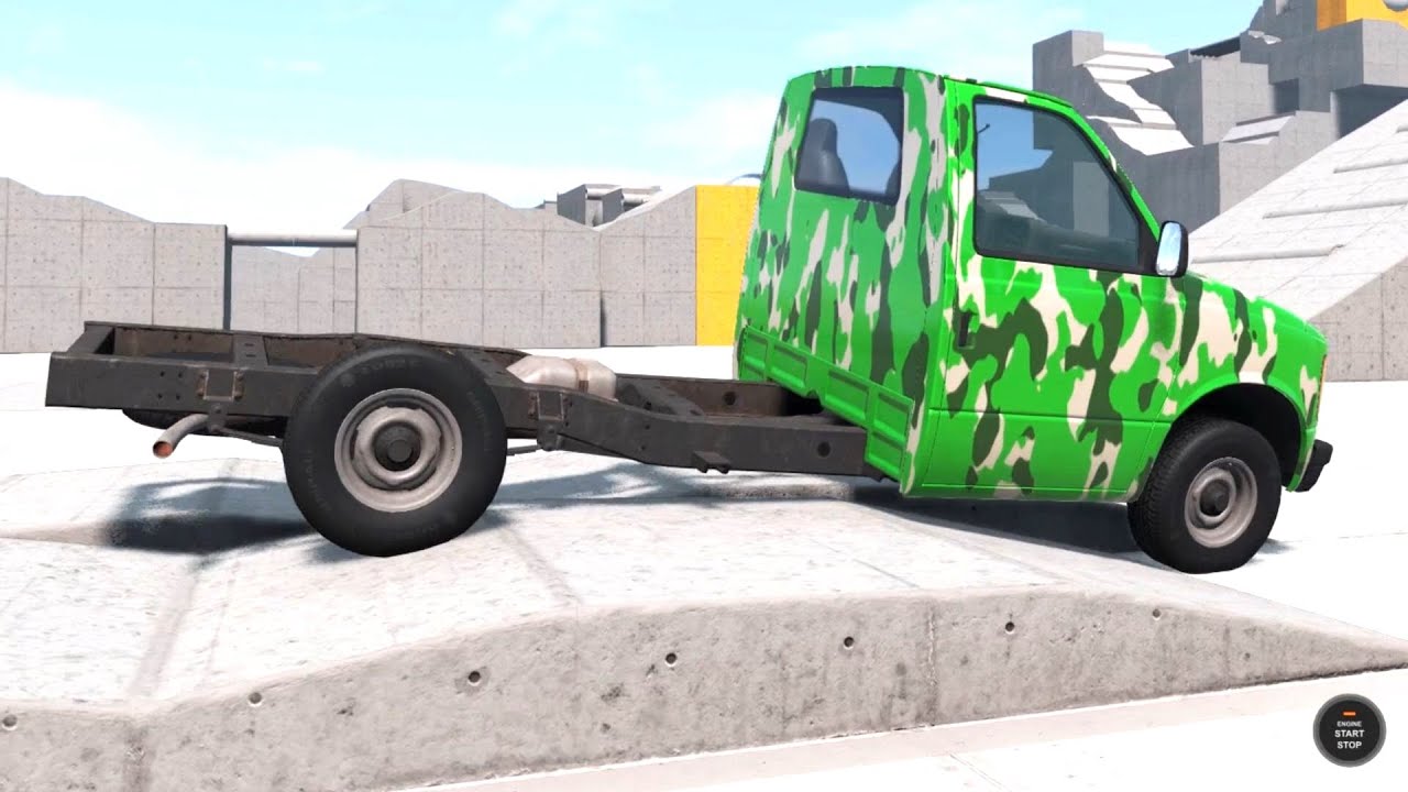 BeamNG Drive - Chassis Cab Van Suspension Test on the Grid Map V2