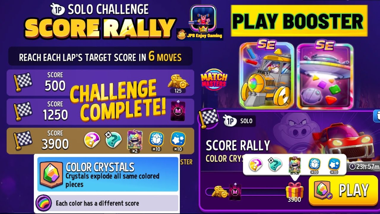Color Crystals+Rainbow Solo Challenge Score Rally/ 3900 score/ Match Masters