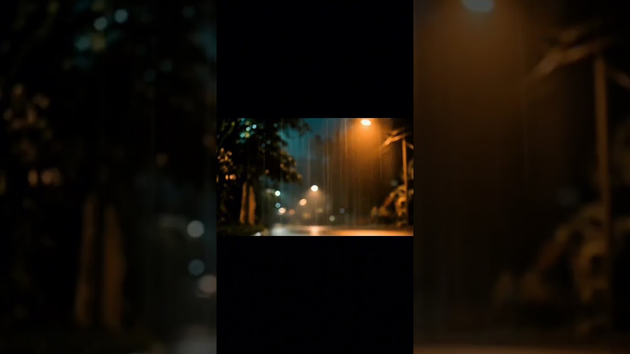 Peaceful Night Rain on Empty Street 🌙 | Relaxing Rain 