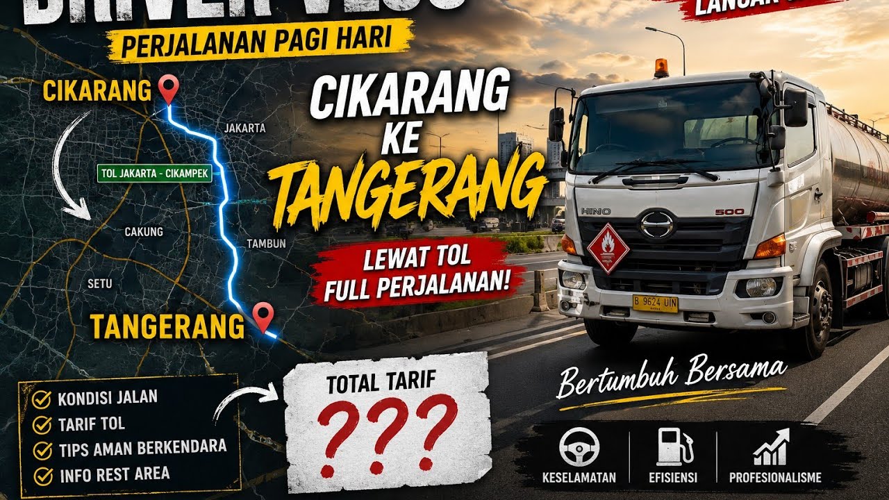Rute perjalanan Cikarang-Tangerang via tol full penjelasan gerbang tol + tarif tol 