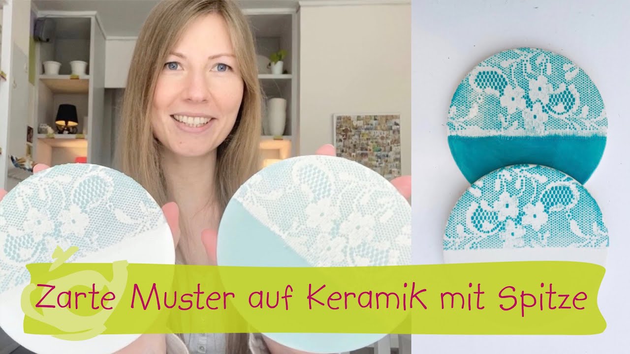 Wie du mit Spitze zarte Muster auf Keramik bringst. pottery art cafe Köln