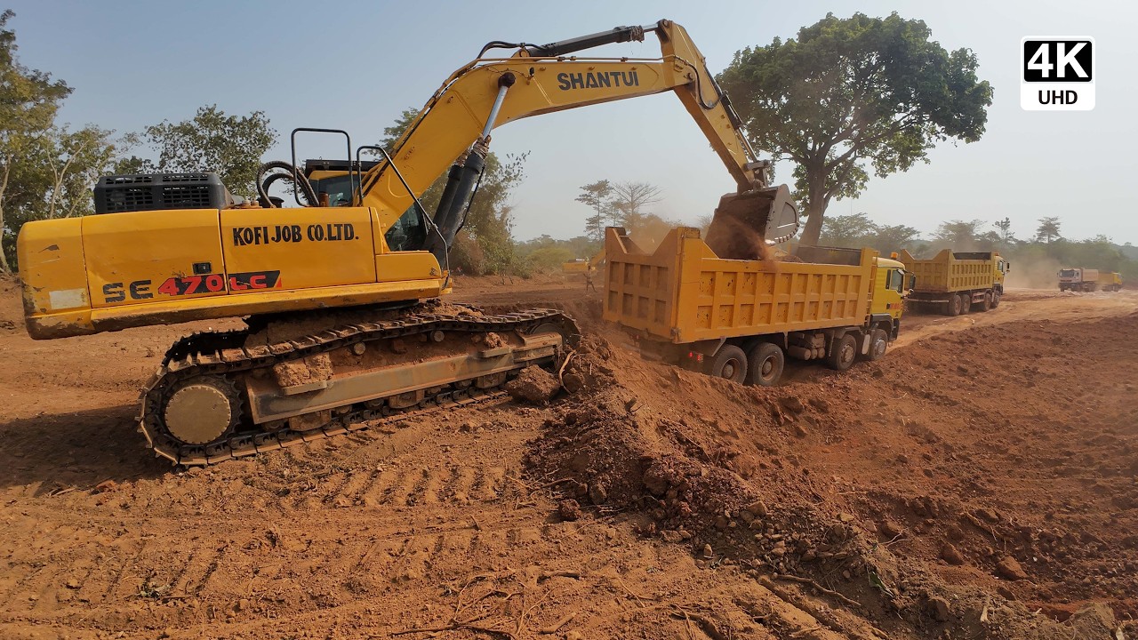 Ayakomaso Sand Filling and Riding in a Dump Truck to Sunyani Outer Ring Road 4K