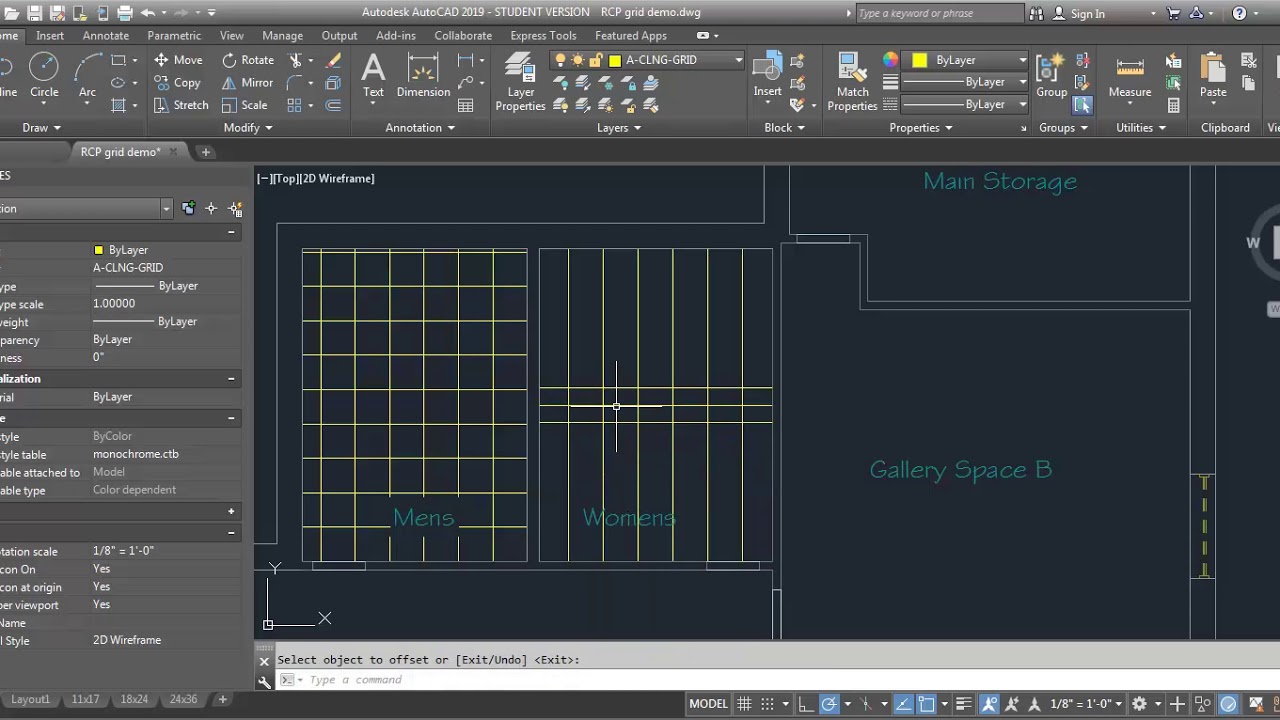 AutoCAD demo - comparing RCP grid method options