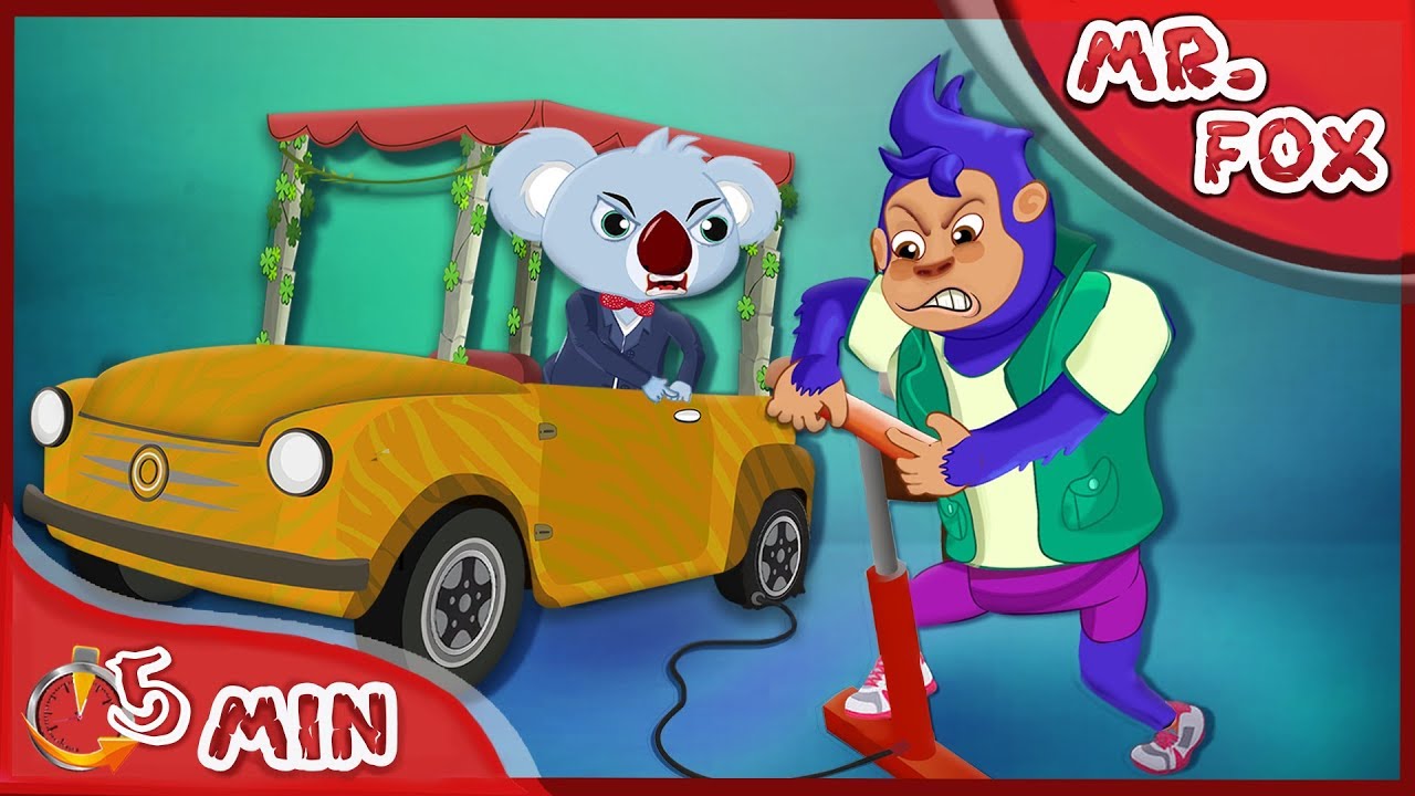 Mr Fox - Flat Tire ~ Mr Fox Funny Cartoon for kids [4k]