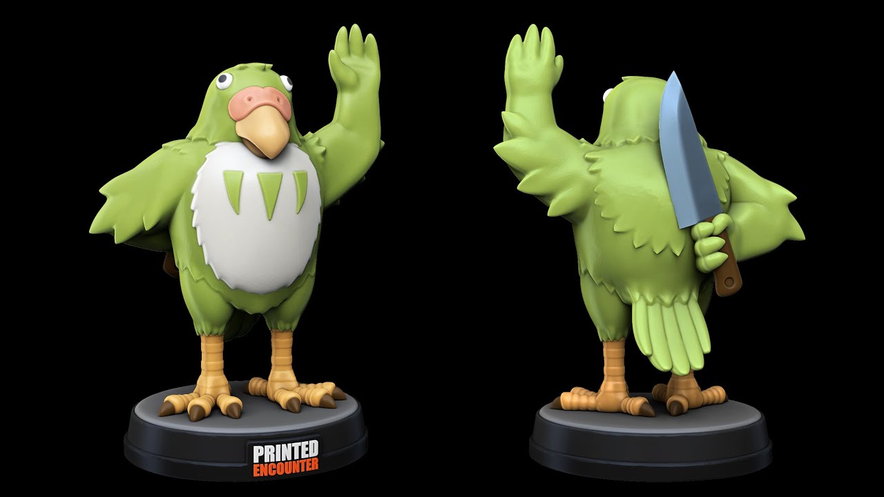 Friendly Parakeet 3D printable mini time-lapse sculpting