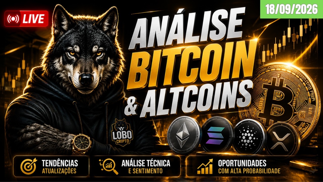 🚀 An&aacute;lise ao Vivo: BTC HOJE 18/09 -  An&aacute;lise do BITCOIN e de V&aacute;rias ALTCOINS! #btc #eth #lobocripto
