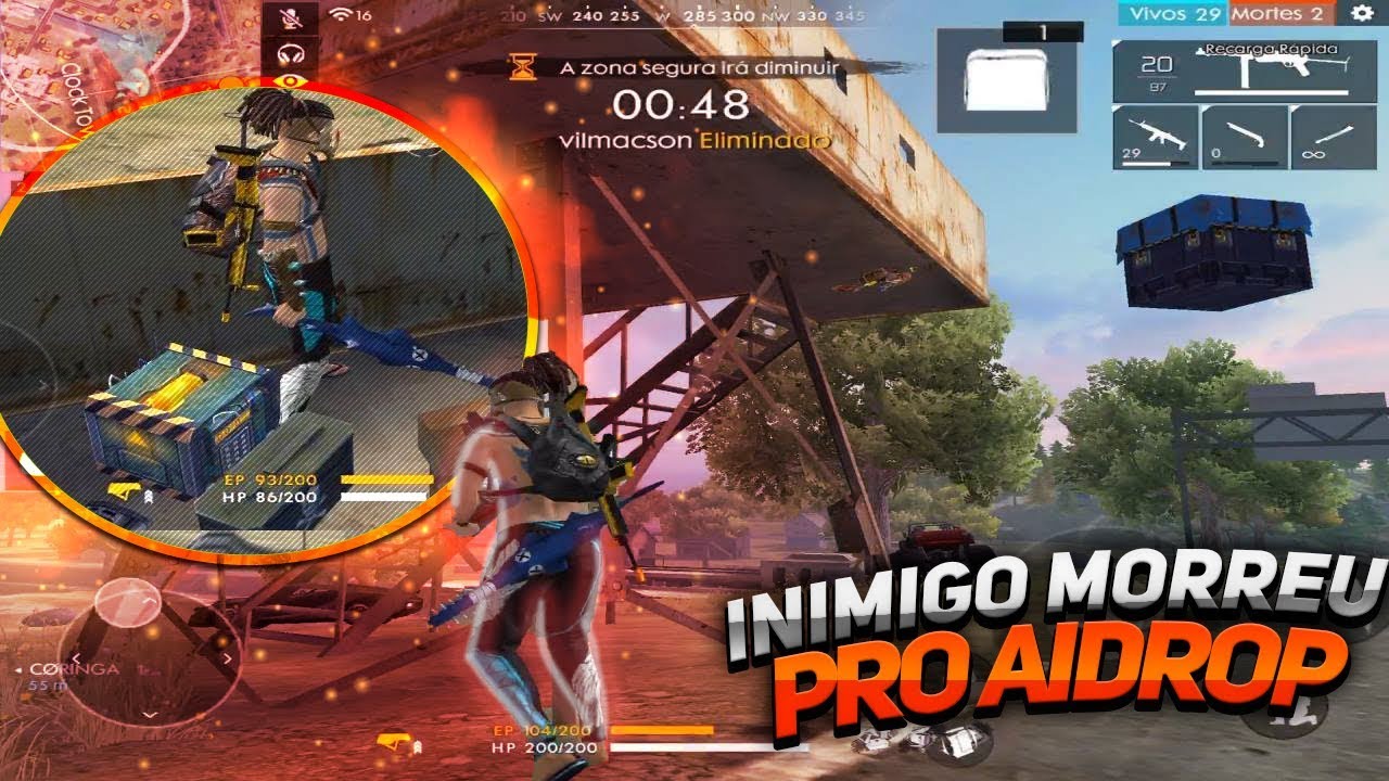 O INIMIGO CONSEGUIU MORRER PARA O PRÓPRIO AIDROP - FREE FIRE FT. CORINGA TV