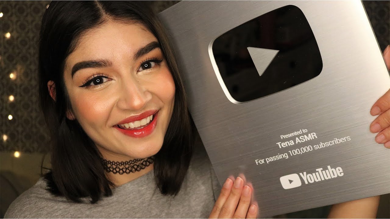 ASMR Unboxing Silver Play Button + Whispering, Rambling, Tapping